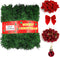 ICNOW 72Feet/22M Christmas Garland With 24 Christmas Ball Ornaments and 36 Red Bows Home Decorated Garlands Artificial Pine Christmas Decoration for Home Garden Holiday Wedding Party Stairs Fireplaces
