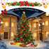 ICNOW 72Feet/22M Christmas Garland With 24 Christmas Ball Ornaments and 36 Red Bows Home Decorated Garlands Artificial Pine Christmas Decoration for Home Garden Holiday Wedding Party Stairs Fireplaces