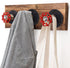 DSDST 3 Pcs Industrial Pipe Red Handwheel Coat Hook Racks Clothing Rack Hanger Coat Rack Wall Hooks Garment Rack for Hanging