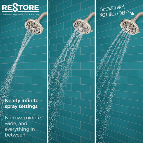 Pfister 015-WS2-RSKK Restore Multi-Function Showerhead with Adjustable Spray Width, Brushed Nickel