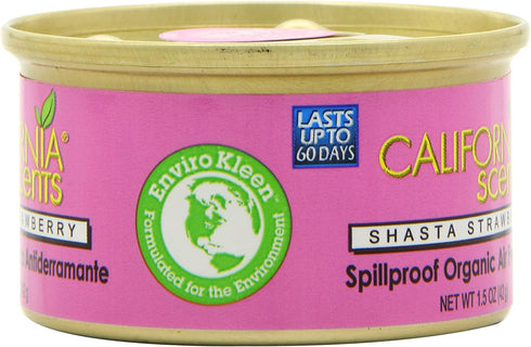 California Scents Spillproof Organic Air Freshener, Shasta Strawberry, 1.5 Ounce Canister (Pack of 4)