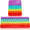Keyboard Pop It Calculator Small Pop Its Pack, Kids Keyboard Fidget Computer Pop It, Poppet Keyboard Fidget Toy Set ADHD Sensory Fidget Toys Pack for Teens Adult, Stress Relief Fidget Poppers(Rainbow)