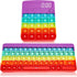 Keyboard Pop It Calculator Small Pop Its Pack, Kids Keyboard Fidget Computer Pop It, Poppet Keyboard Fidget Toy Set ADHD Sensory Fidget Toys Pack for Teens Adult, Stress Relief Fidget Poppers(Rainbow)