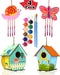 HOME COMPOSER 4 Pack DIY Bird House Wind Chime Kits for Children to Build and Paint, Wooden Arts and Crafts for Kids Girls Boys Toddlers Ages 8-12 4-6 6-8, Paint Kit Includes Paints & Brushes