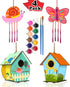 HOME COMPOSER 4 Pack DIY Bird House Wind Chime Kits for Children to Build and Paint, Wooden Arts and Crafts for Kids Girls Boys Toddlers Ages 8-12 4-6 6-8, Paint Kit Includes Paints & Brushes