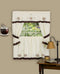 Achim Home Furnishings 58-Inch by 36-Inch Cuppa Joe Embellished Cottage Topper with 58-Inch by 36-Inch Swaggers for Windows