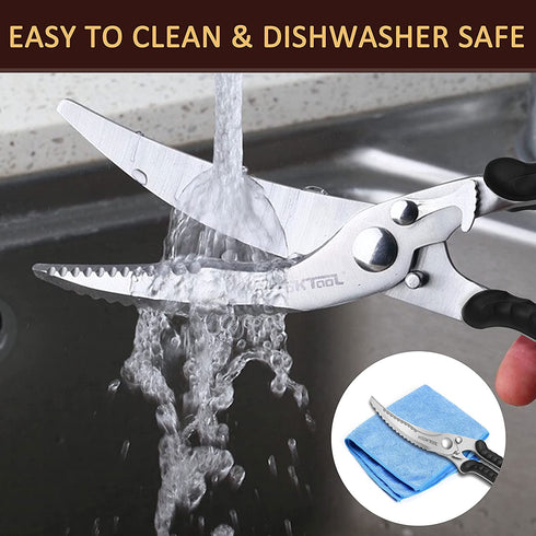 Kitchen Scissors, KOOKTOOL Kitchen Shears Heavy Duty Poultry Shears, Dishwasher Safe Meat Scissors, Kitchen Shears for Chicken, Bone, Poultry, Vegetable, Fish