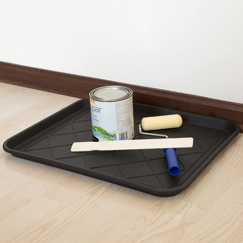 Stalwart 75-ST6013 All Weather Boot Tray €“ Water Resistant Plastic Utility Shoe Mat €“ Indoor Outdoor Doormats for Use in All Seasons, Small, Black