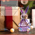Crystal Rabbit Figurine Paperweight Decor Glass Animal Ornaments Art Collectible(Purple)
