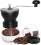 JARNAR Manual Coffee Bean Grinder Ceramic Burr Stainless Steel Handle with 2 Translucent Bottom Glass Jars Hand Coffee Mill for Home Office and Travelling