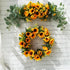 U'Artlines Floral Swag Artificial Flowers Sunflower Eucalyptus Wreath Handmade Garland for Mirror Home Wedding Party Door Tabletop Decoration(Swag, 31'' Sunflower)
