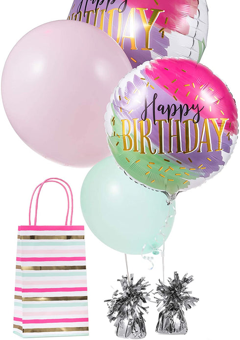 SRENTA 5.5" Silver Metallic Wrapped Balloon Weights for Birthday Party Decoration, Pack of 12