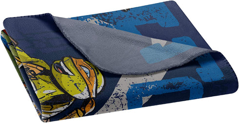 Nickelodeon's Teenage Mutant Ninja Turtles, "Tough Turtles Blues" Fleece Throw Blanket, 45" x 60", Multi Color