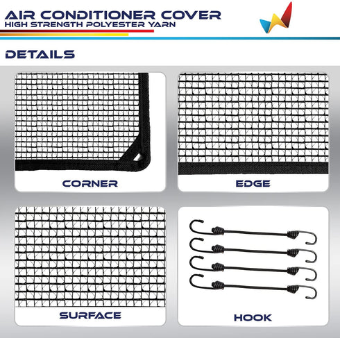 Windscreen4less Outdoor A/C Unit Mesh Cover for Outside Air Conditioner AC Compressor Condenser 36''x36'' Keep Out Leaves Breathable for All Seasons