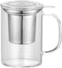 Enindel 3020.05 Glass Tea Mug with Infuser and Lid, Tea Cup, Clear, 20 OZ, GM005