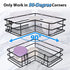 Shower Caddy Corner 2 Pack, Lanhado Shower Organizer Corner with Adhesive, SUS304 Rustproof Stainless Steel Shower Shelf for Inside Shower, Wall Mounted No Drilling Corner Shower Caddy with 4 Hooks