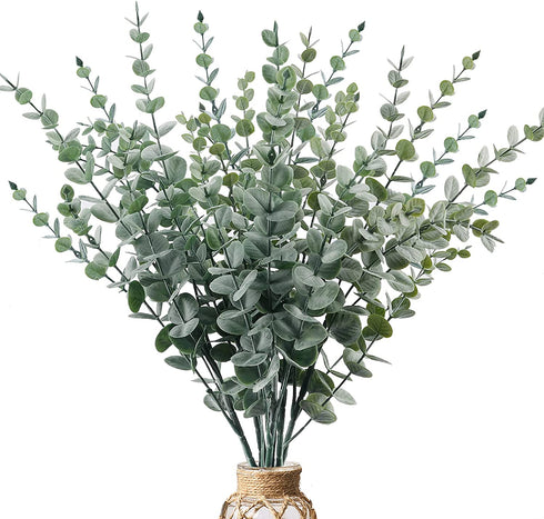 CEWOR 6pcs 29 Inches Tall Artificial Eucalyptus Stems Faux Eucalyptus Branches Greenery Plants for Wedding Party Vase Floral Arrangement Decor