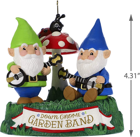 Hallmark Keepsake Christmas Ornament 2019 Year Dated Garden Sound (Plays Duelin' Banjos Song), Dueling Gnomes