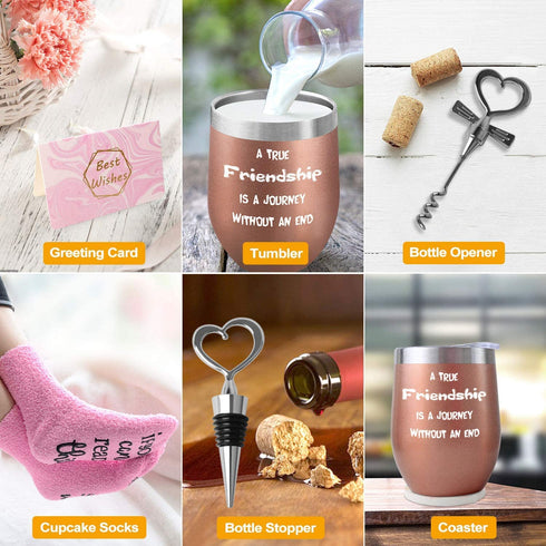 A ture friendship is a journey without an end Tumbler cup gift set gifts for women friendship gifts birthday gifts Tumbler cup