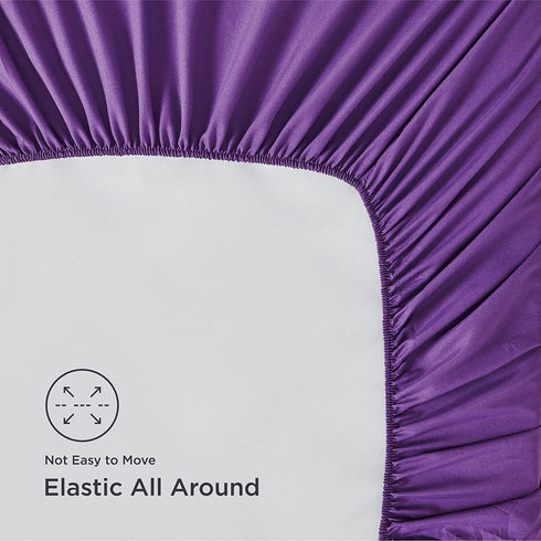 Bedsure Twin Sheets Set for Kids Purple - Soft 1800 Bedding Microfiber Twin Bed Sheets, 3 Pieces Twin Size Sheets