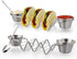 Upgrade Taco Shell Stand Up Holders- 2 Pack Premium Stainless Steel Taco Tray with 4 Salad Cups & 2 Spoons,Holds 3 Tacos Each Keeping Shells Upright & Neat