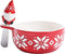 Bico Red Christmas Gnome Dip Bowl with Spreader, Handpainted Ceramic, Dishwasher Safe