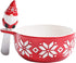 Bico Red Christmas Gnome Dip Bowl with Spreader, Handpainted Ceramic, Dishwasher Safe