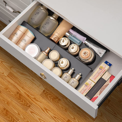 IHOMECOOKER Expandable Spice Rack Drawer Organizer for Kitchen Cabinets- 3 Tiers for Salt, Pepper Spice Jars, Seasonings, Vitamins , Set of 9- Black
