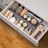 IHOMECOOKER Expandable Spice Rack Drawer Organizer for Kitchen Cabinets- 3 Tiers for Salt, Pepper Spice Jars, Seasonings, Vitamins , Set of 9- Black