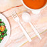 MAUI Plastic Forks And Spoons- Heavy Duty Disposable 100 Forks & 100 deep wide Soup Spoons(Set of 200 Total) - Strong Heavyweight Easy to Open Set - Good For Gathering & Parties Hard To Break by"Maui