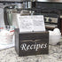Black Recipe Box with Cards and Dividers - Wood Vintage Recipe Card Box with 100 4x6 Recipe Cards 12 Dividers and Conversion Chart Card - Gift Idea for Recipe Lovers