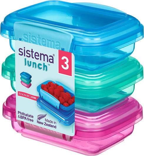 Sistema Lunch Collection Food storage containers, Blue, Green, Pink