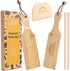Gnocchi Board Set for Rolling Dough - 2 Pcs Paddles 2 Pcs Rollers 1 Pc Cutter - Bamboo Authentic Pasta Shaper Tools Butter Maker - Garganelli Cavatelli Tortellini Cavarola Roller - Great Cutlery Gift