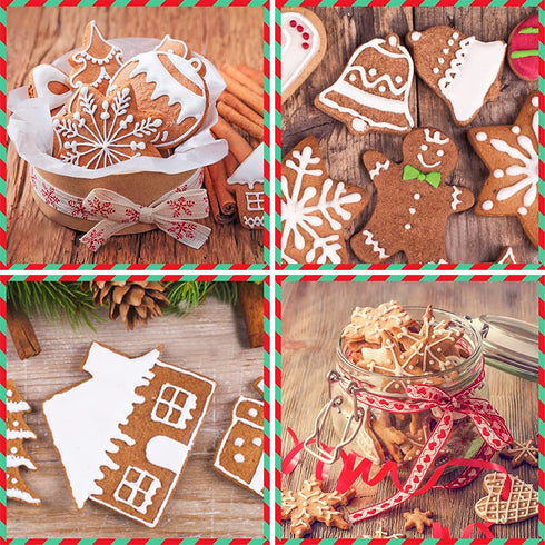 Hibery 15 Pcs Christmas Cookie Cutters, Holiday Cookie Cutters Including Snowman, Gingerbread, Christmas Tree, Snowflake Gingerbread Cookie Cutters Christmas Shapes and More