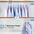 TOPIA HANGER 5 in 1 Multi Layer Clothing Hanger with Anti-Slip EVA Sponge (2 Pack), Duty Space Saving Clothes Metal Hanger, Closet Organizers and Storage for Tank Tops, Shirt,Sweater,Coat- Grey CT25G