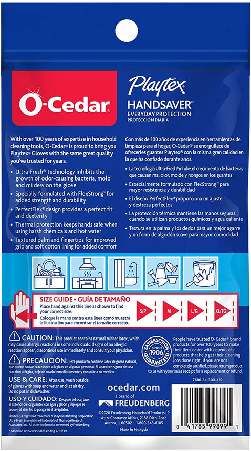 Playtex HandSaver Reuseable Rubber Cleaning Gloves (X-Large, 6 Pairs), Everyday Protection Reusable Household Gloves