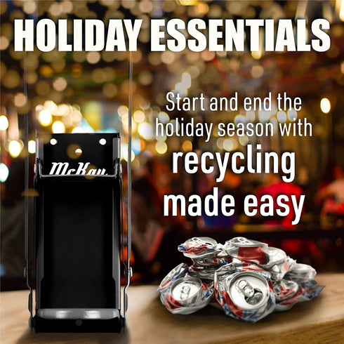 Mckay 16 oz. Metal Can Crusher, Heavy-Duty Wall-Mounted Smasher for Aluminum Seltzer, Soda, Beer Cans and Bottles for Recycling, Gadgets for Home - Black