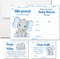 Set of 25 Baby Shower Invitations for Boy with Envelopes, Diaper Raffle Tickets and Baby Shower Book Request Cards - Elephant