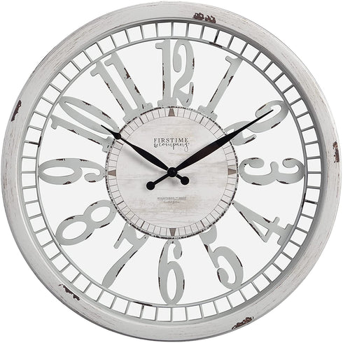 FirsTime & Co. Whitney Wall Clock, 20", Antique Cream