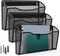 MaxGear Mesh File Holder Wall Organizer 3 Pockets Hanging File Organizers Wall Mounted Paper Organizer Holders Wall Bins for Office and Home, Black