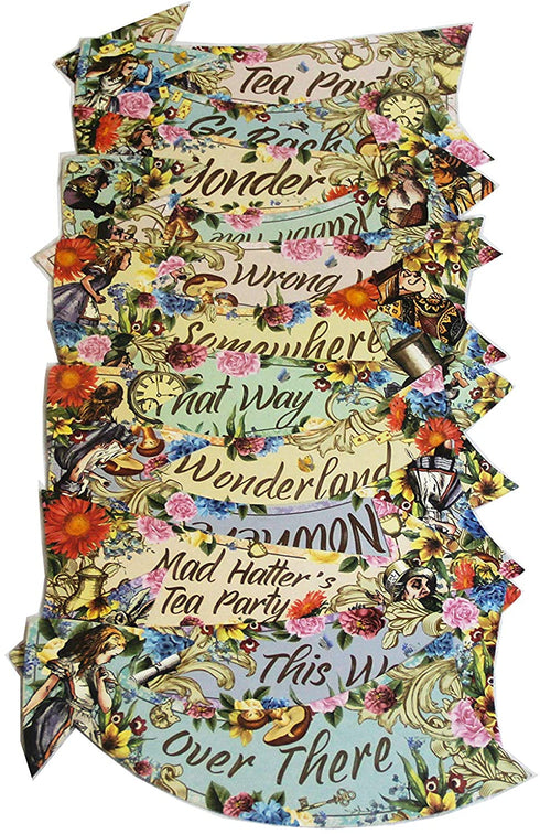 Alice in Wonderland Party Vintage Style Arrow Signs/Mad Hatters Tea Party Props Pack of 12 Signs