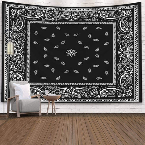 Pamime Tapestry Wall Hanging,Home Decor Tapestry Black Bana Pattern Dorm Room Bedroom Living Room 80X60 Inches?200X150Cm? Bedspread Inhouse,Black White 1