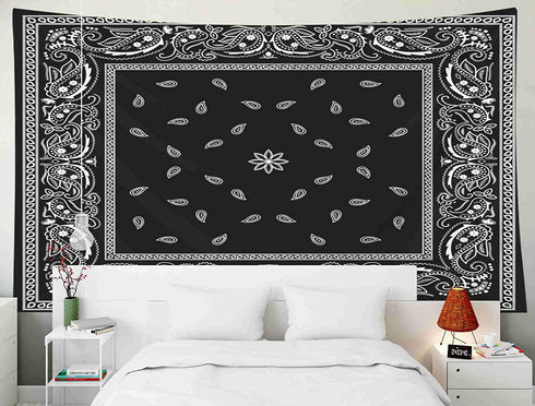 Pamime Tapestry Wall Hanging,Home Decor Tapestry Black Bana Pattern Dorm Room Bedroom Living Room 80X60 Inches?200X150Cm? Bedspread Inhouse,Black White 1