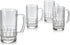 PARNOO Glass Beer Stein, Traditional Beer Mug Set, Beer Mugs with Handles, Freezable Beer Glasses, Beer Mug Set of 4 - 18 Ounces