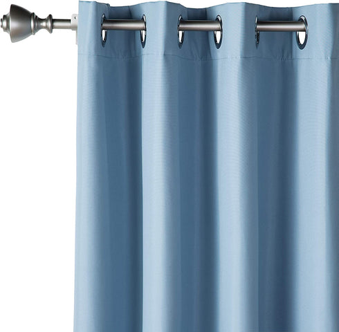 Amazon Basics Room Darkening Blackout Window Curtains with Grommets - 52 x 84-Inch, Light Blue, 2 Panels