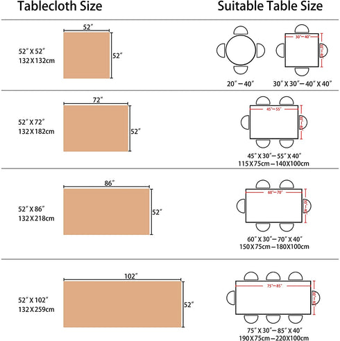 Home Brilliant Faux Linen Tablecloth Rectangular Table Cloth for Rectangle Tables 6 Foot for Kitchen Dinning Striped Tabletop Decoration (52 x 72 Inch, Light Linen)