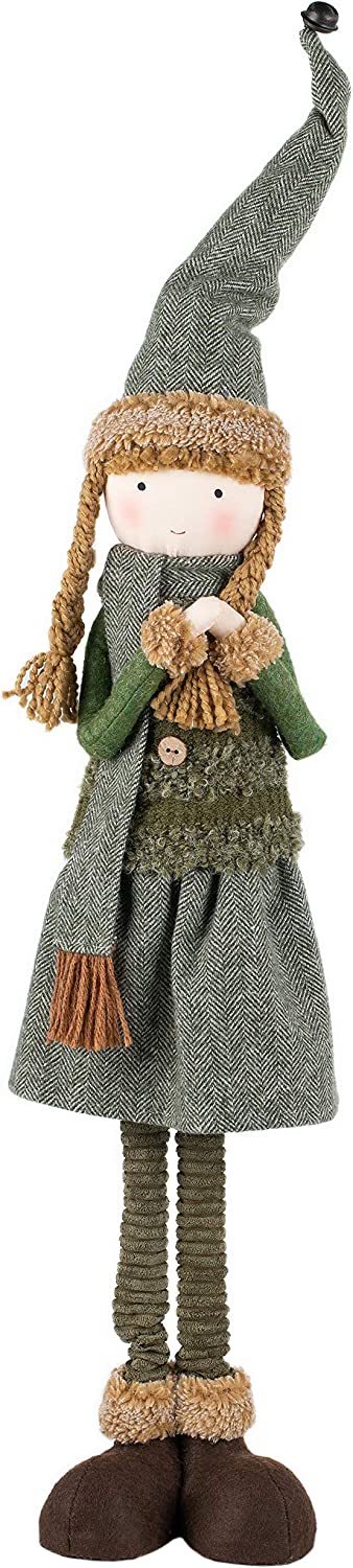 SoHearted | Claire Girl - 22.5 Inches | Handmade Christmas Girl Decoration Fabric Stuffed Figurine