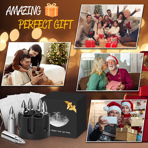 Gifts for Men Dad, 6 Pcs Whiskey Stones Unique Gifts Birthday Ideas for Him Boyfriend Husband Grandpa Cool Gadgets Presents, Father's Day, Christmas Stocking Stuffer