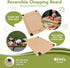 Olive's Kitchen Organic Bamboo Cutting Board Set (2 Pack) - Reversible Bamboo Cheese Board Medium & X-Large Bamboo Cutting Boards for Kitchen Non-Slip Cutting Board Bamboo Charcuterie Board