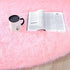 ISEAU Fluffy Round Rug Carpets, Modern Shaggy Circle Rug for Kids Bedroom Extra Comfy Cute Nursery Rug Small Circular Carpet for Boys Girls Room Home Decor Area Rug, 4ft Rugs, Pink